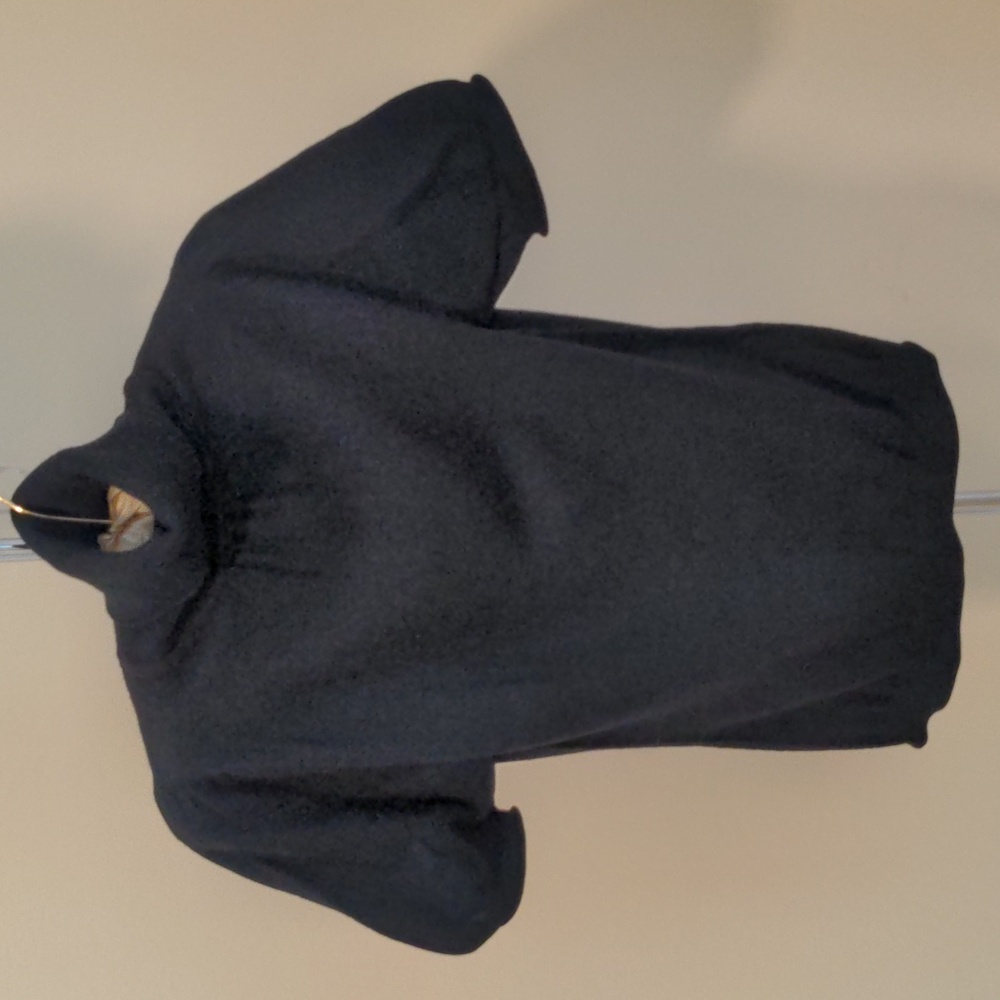 Boss Orange Black Wool Silk Blend Short Sleeve Turtleneck Sweater Size Small